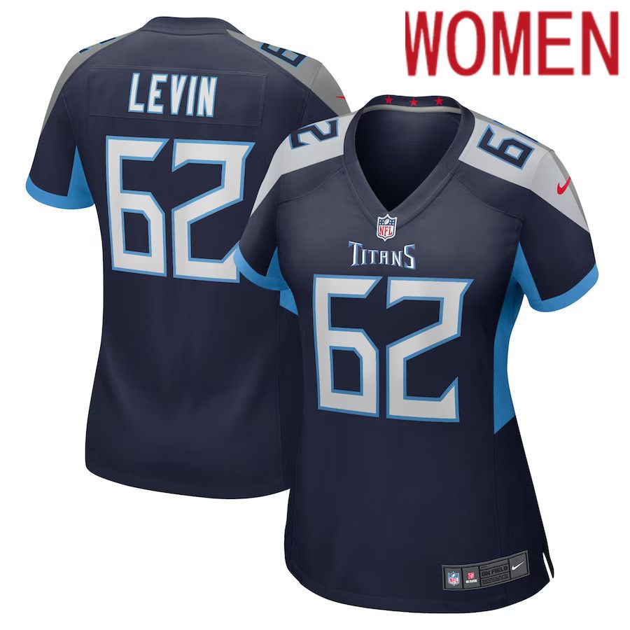Women Tennessee Titans #62 Corey Levin Nike Navy Game Player NFL Jersey->women nfl jersey->Women Jersey